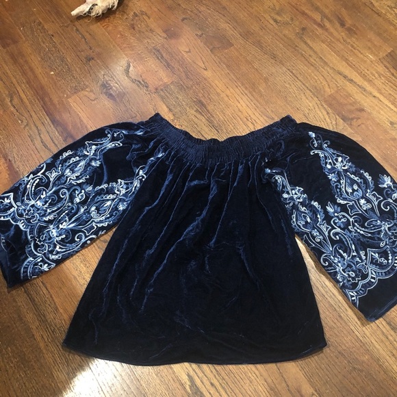 Misa Los Angeles velvet embroidered top XS - Picture 4 of 5
